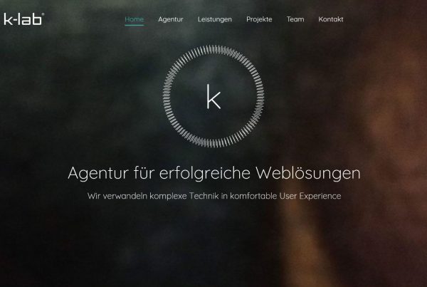 Website von k-lab media Design