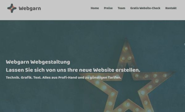 Website von Webgarn Webgestaltung